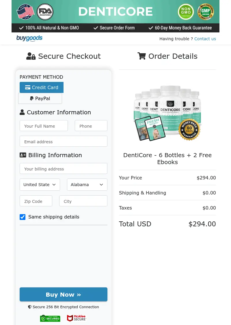 Denticore  Order Form